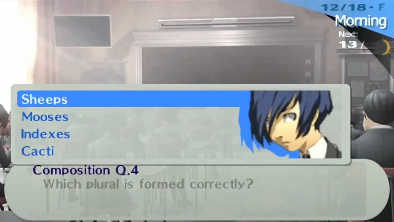 persona 3 second exam answers