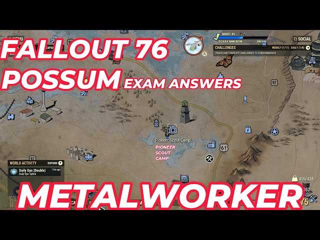 fallout 76 metalworker exam answers