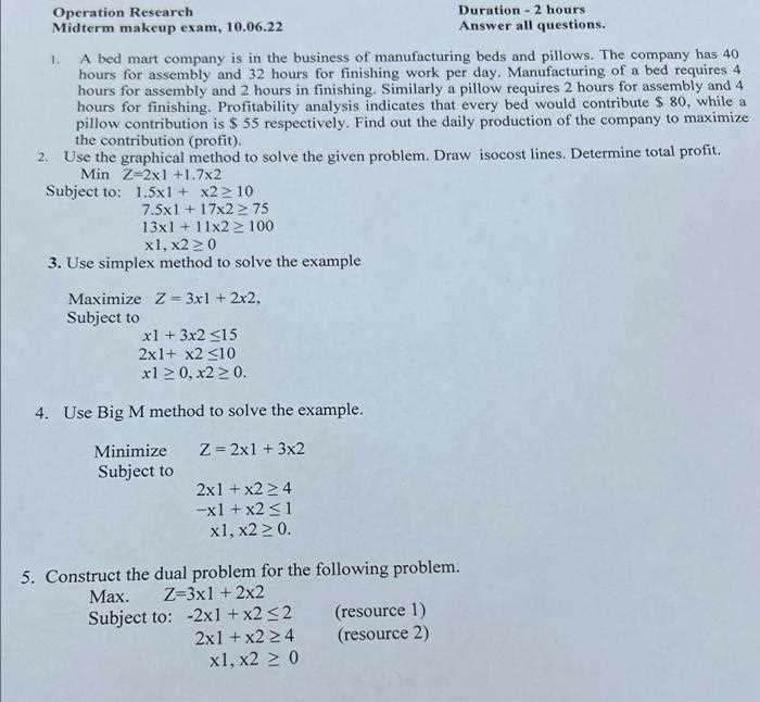 operations management midterm exam answers