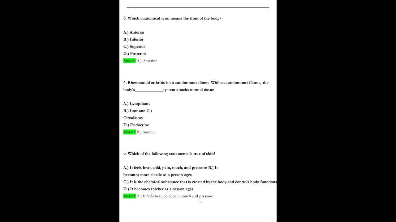 cna chapter 4 exam answers