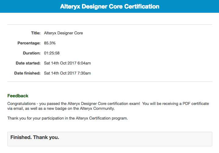 alteryx core exam questions and answers