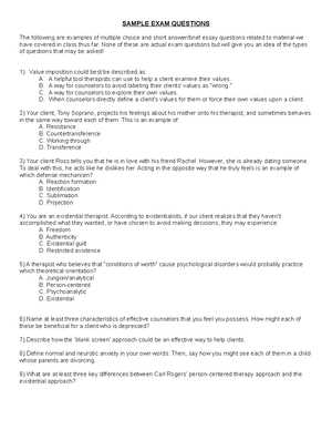 therapist multiple choice practice exam