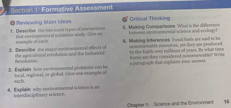 earth science chapter 1 assessment answers