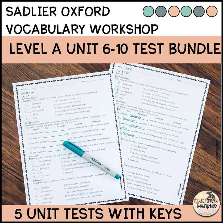 sadlier vocabulary workshop level a answers unit 3