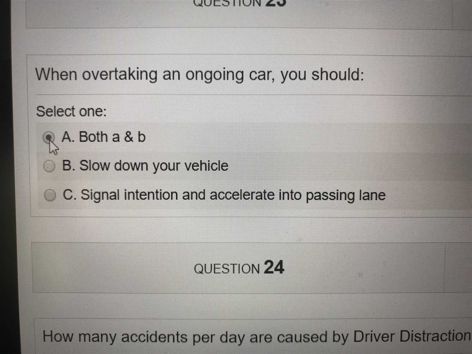 drivers ed com final exam answers