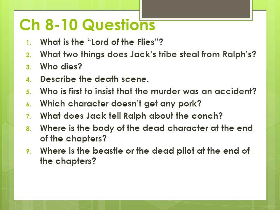 lord of the flies chapter 9 questions and answers