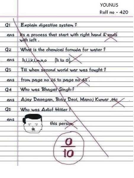 witty exam answers