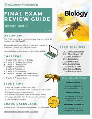 biology 1 final exam answers