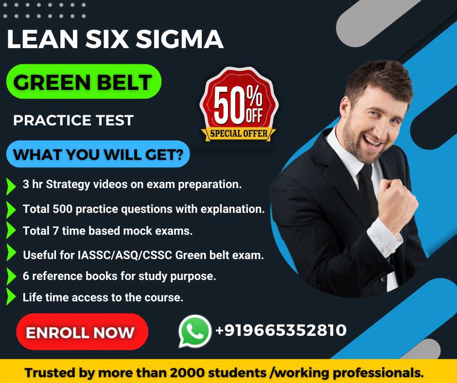 asq six sigma green belt exam questions