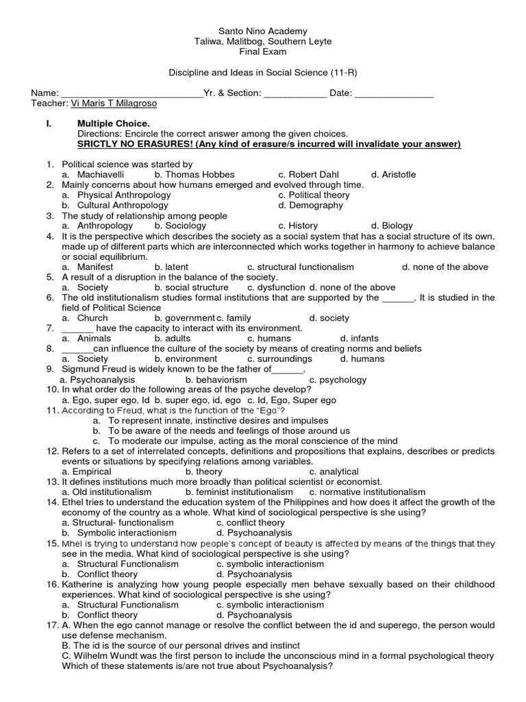 sociology final exam questions and answers