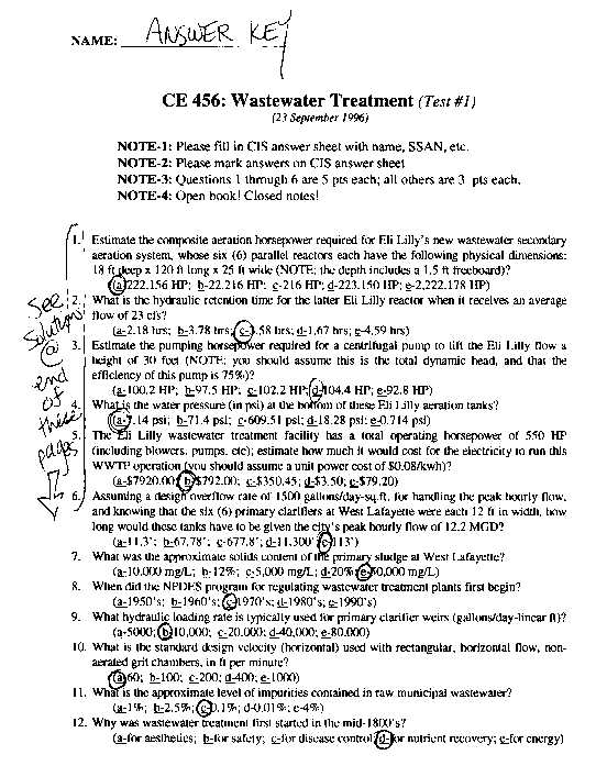 wastewater treatment exam questions