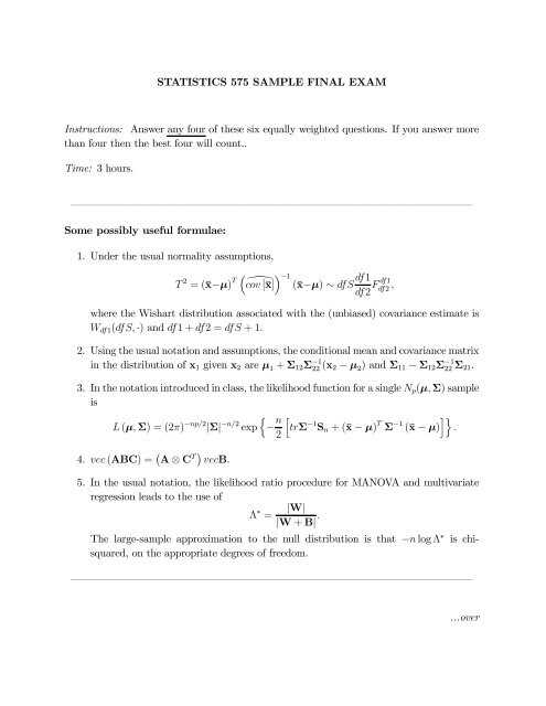 sample statistics exam with answers