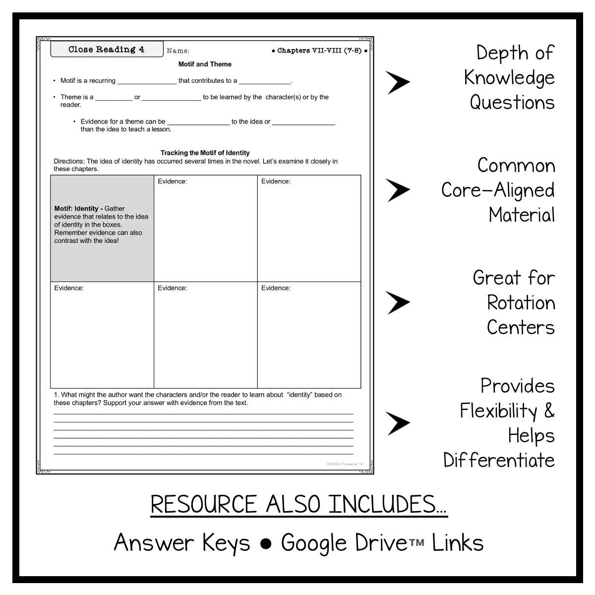 close reader collections answer key