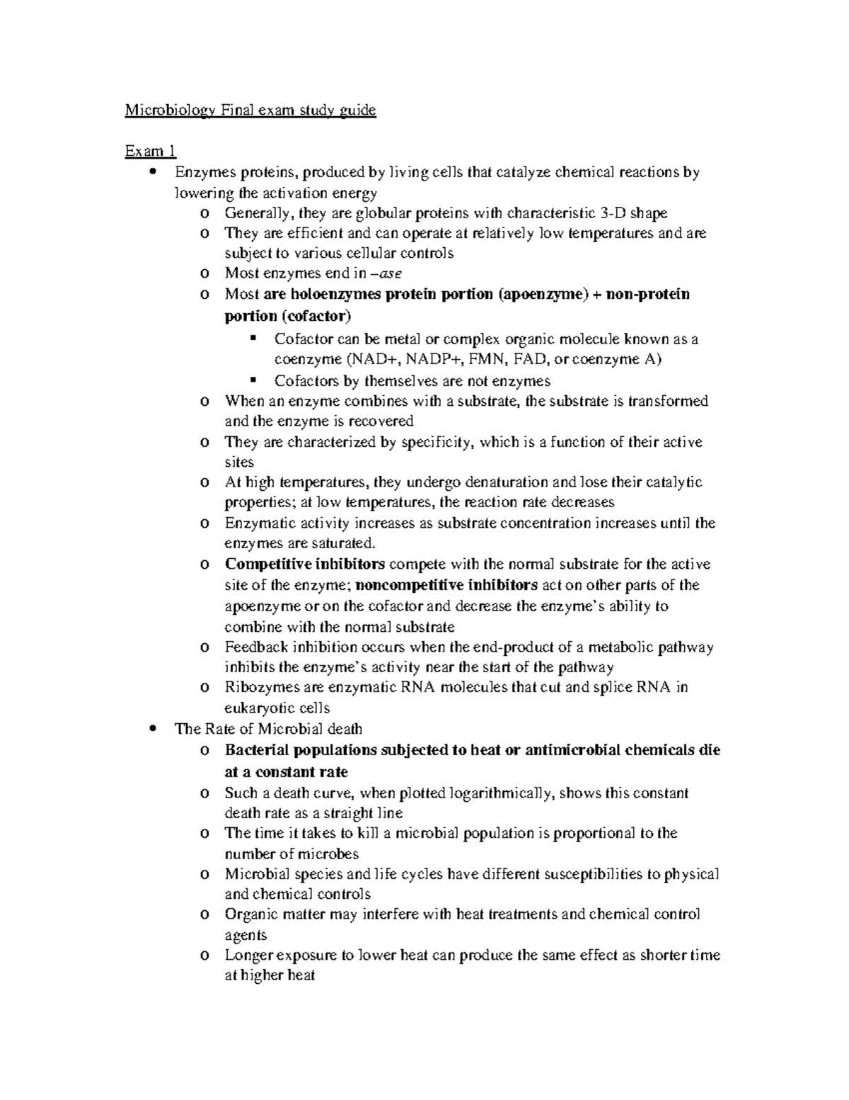 final exam microbiology with answers une