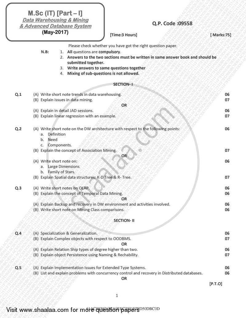 data mining exam questions and answers