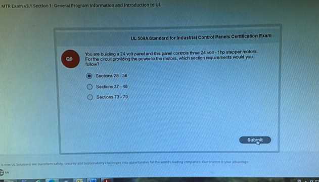 ul 508a mtr qualification exam answers