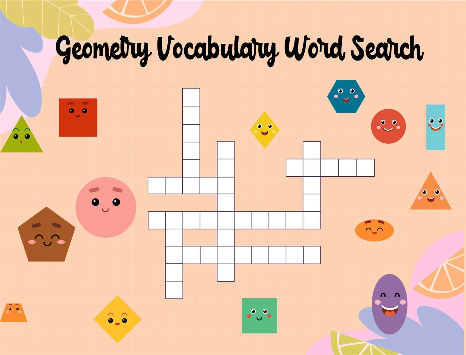 geometry vocabulary word search answers