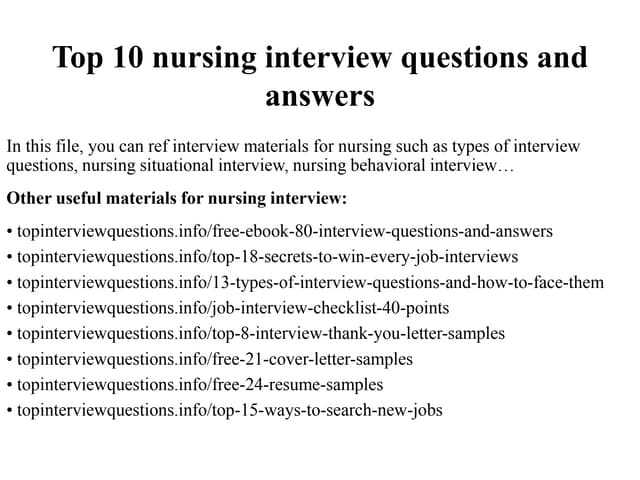 nursing job exam questions and answers