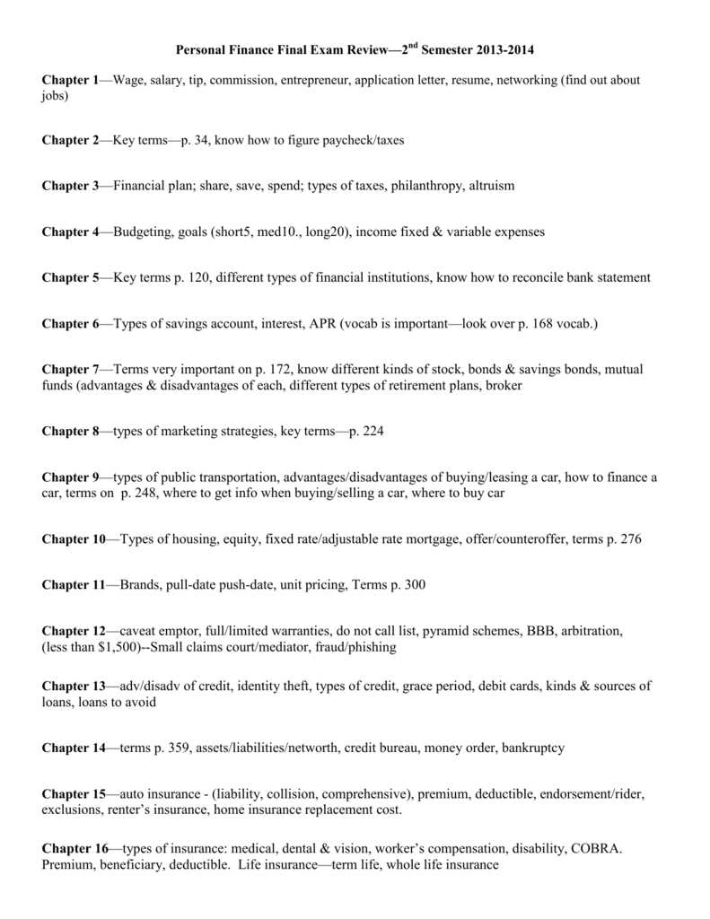 economics and personal finance final exam answers