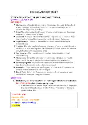 time series exam questions and answers