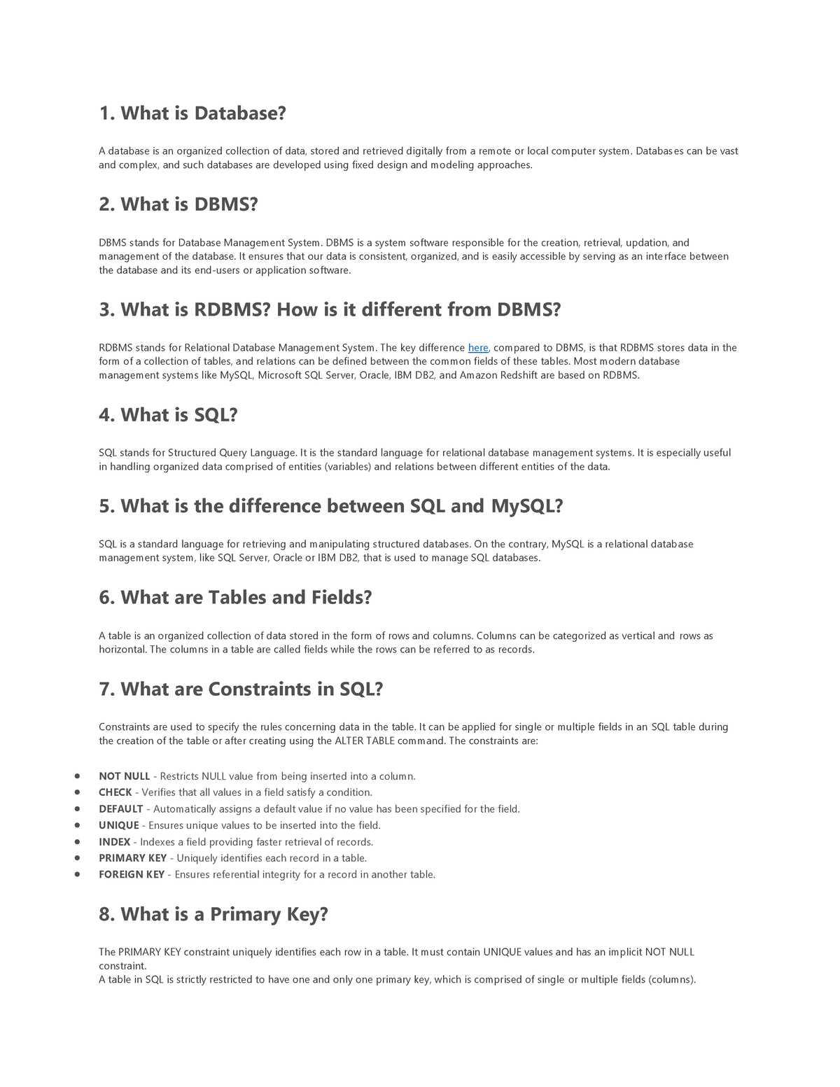 data management exam questions and answers