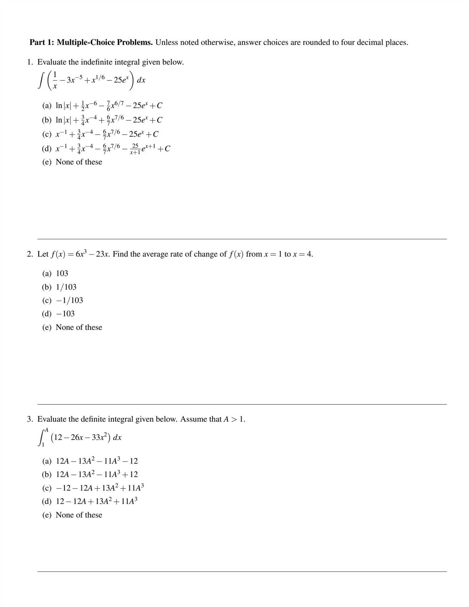 math 103 final exam answers