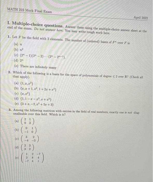 maths exam questions with answers