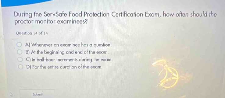 servsafe proctor exam answers