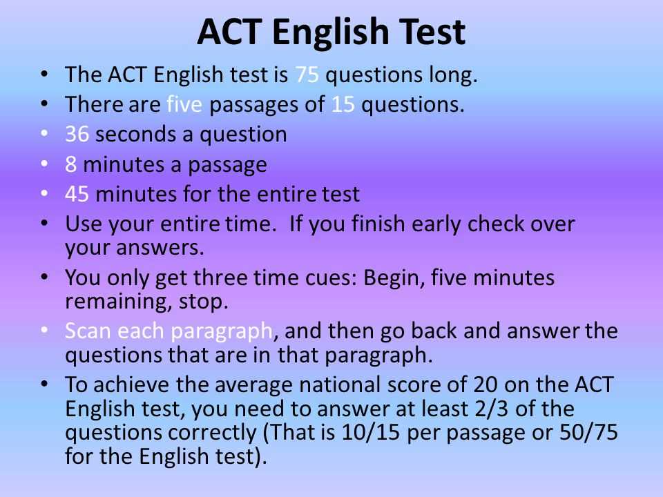 english test act answers