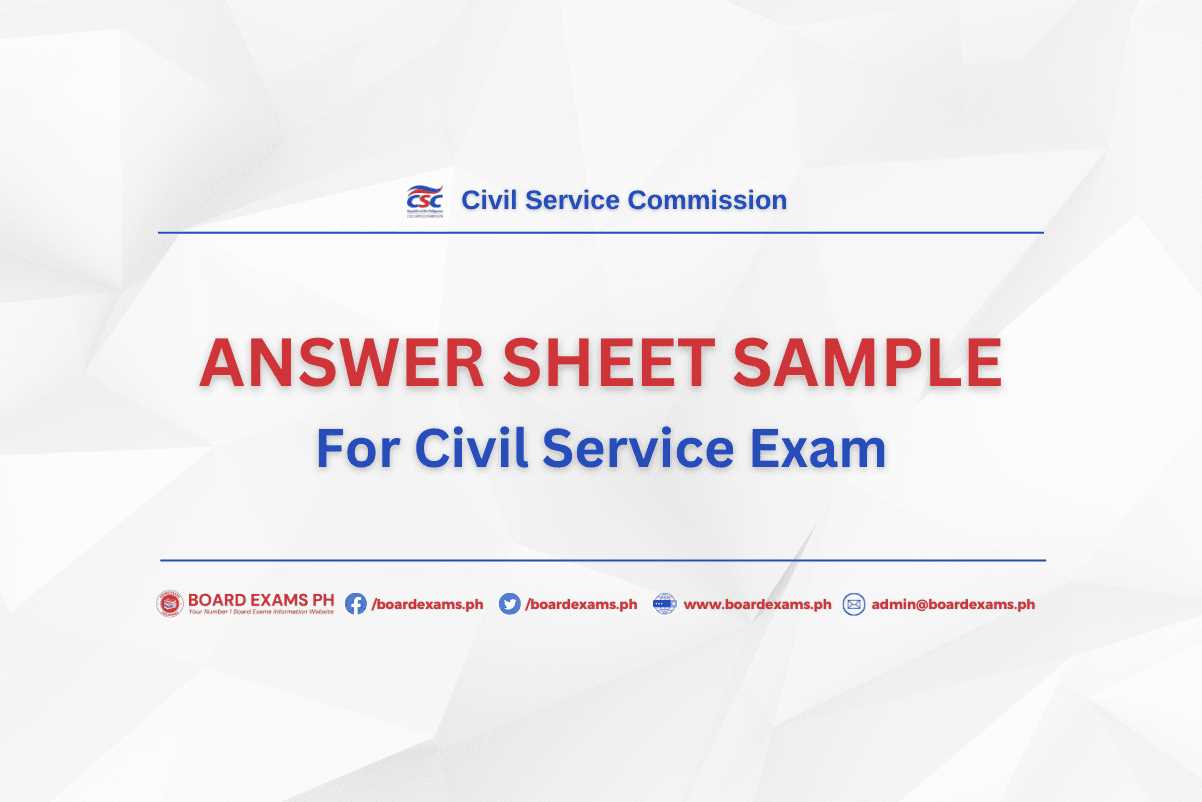 sample answer sheet for let exam