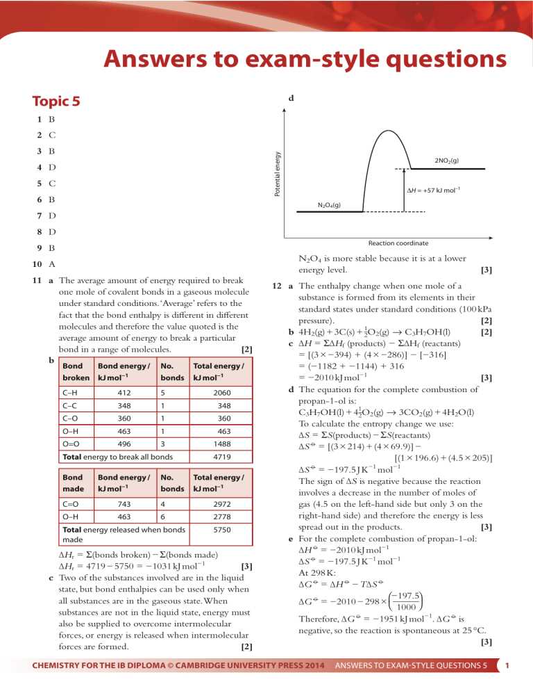 chemistry exam questions and answers