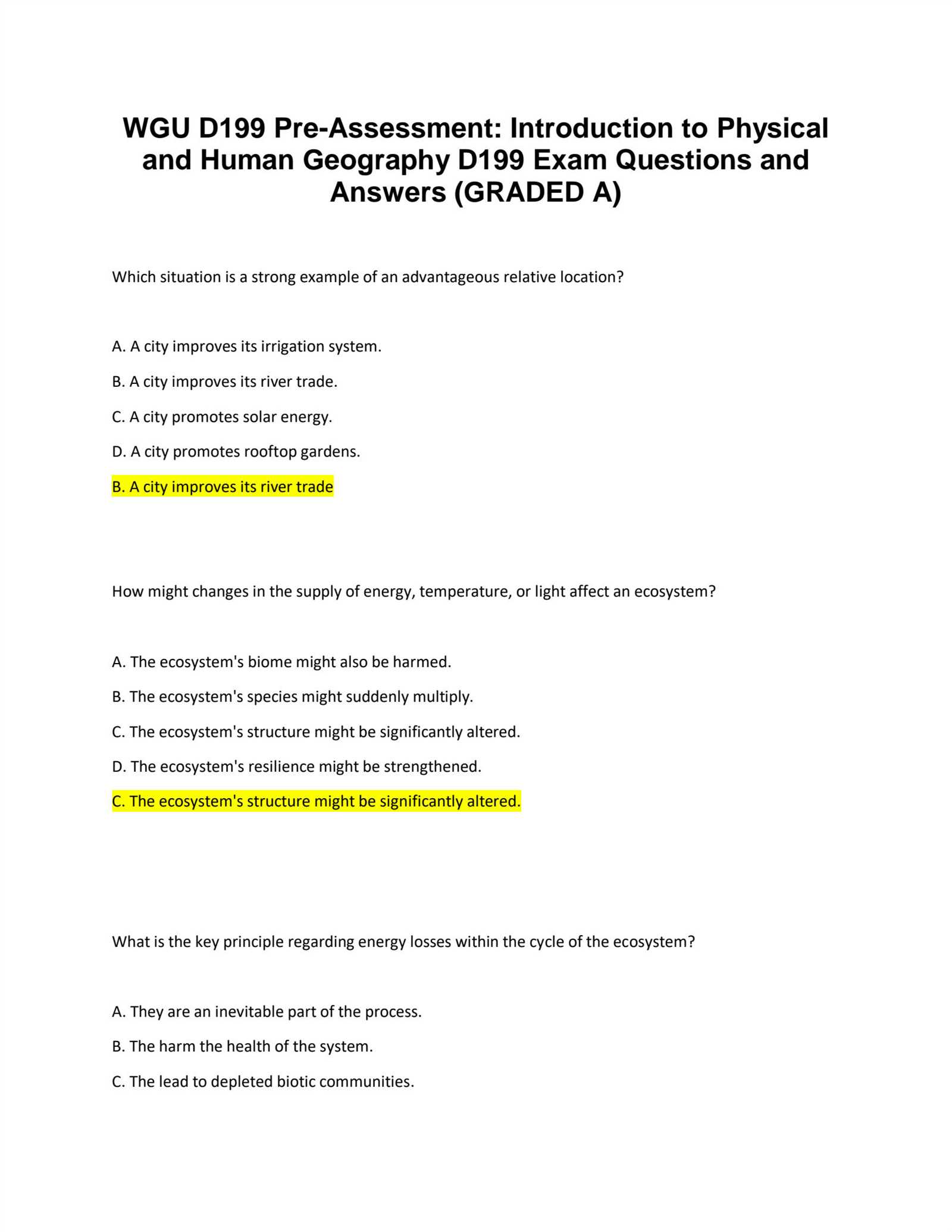 physical geography final exam answers