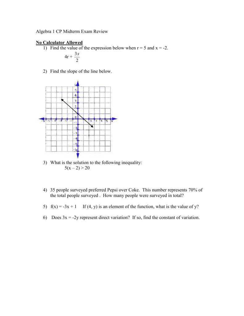 review for algebra 1 midterm exam answer key