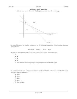 linear programming exam questions answers