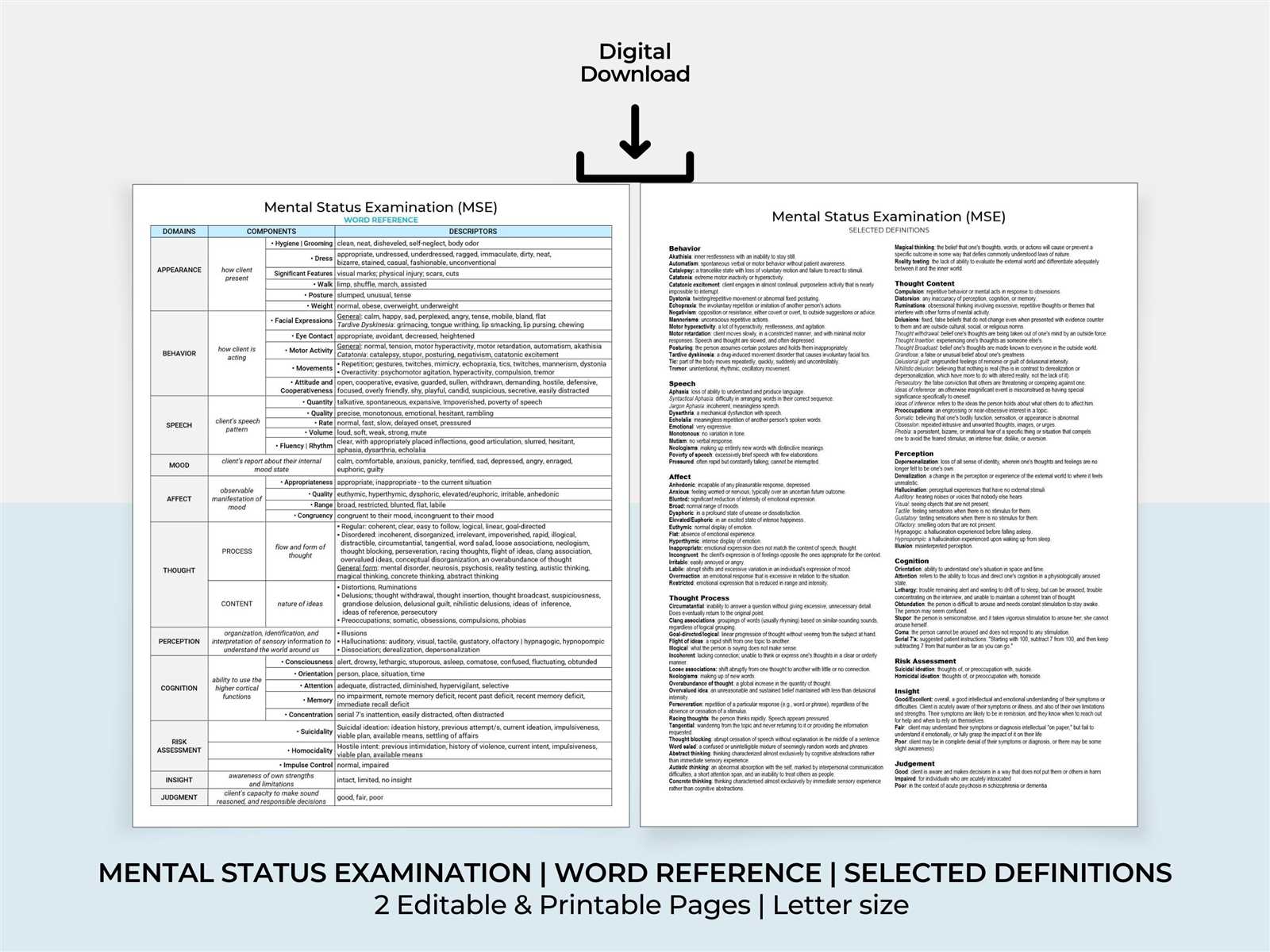 mental status exam affect descriptors