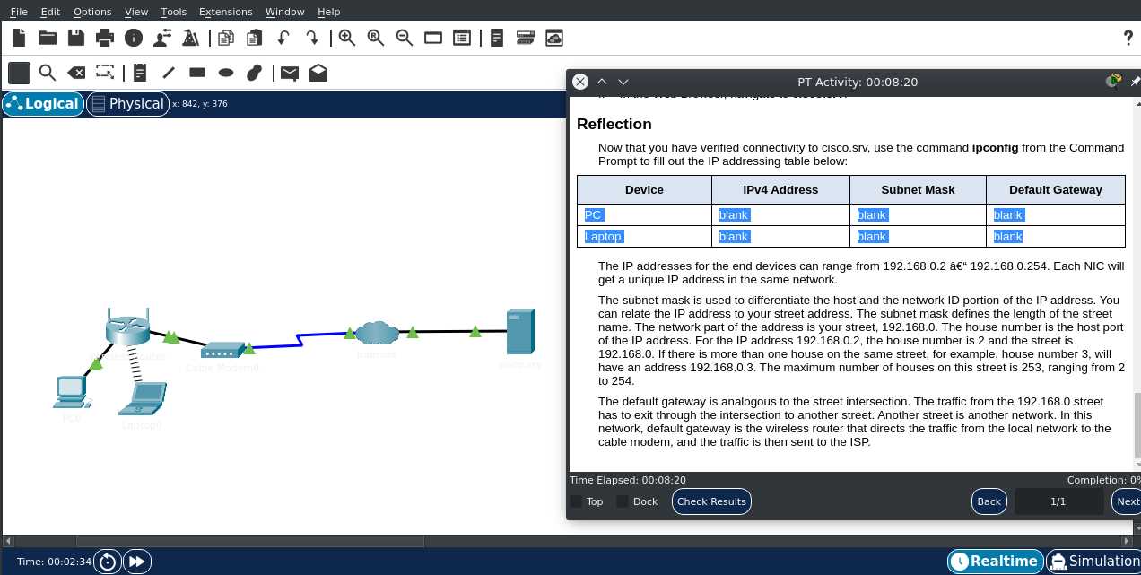 8.4 1.2 packet tracer answers