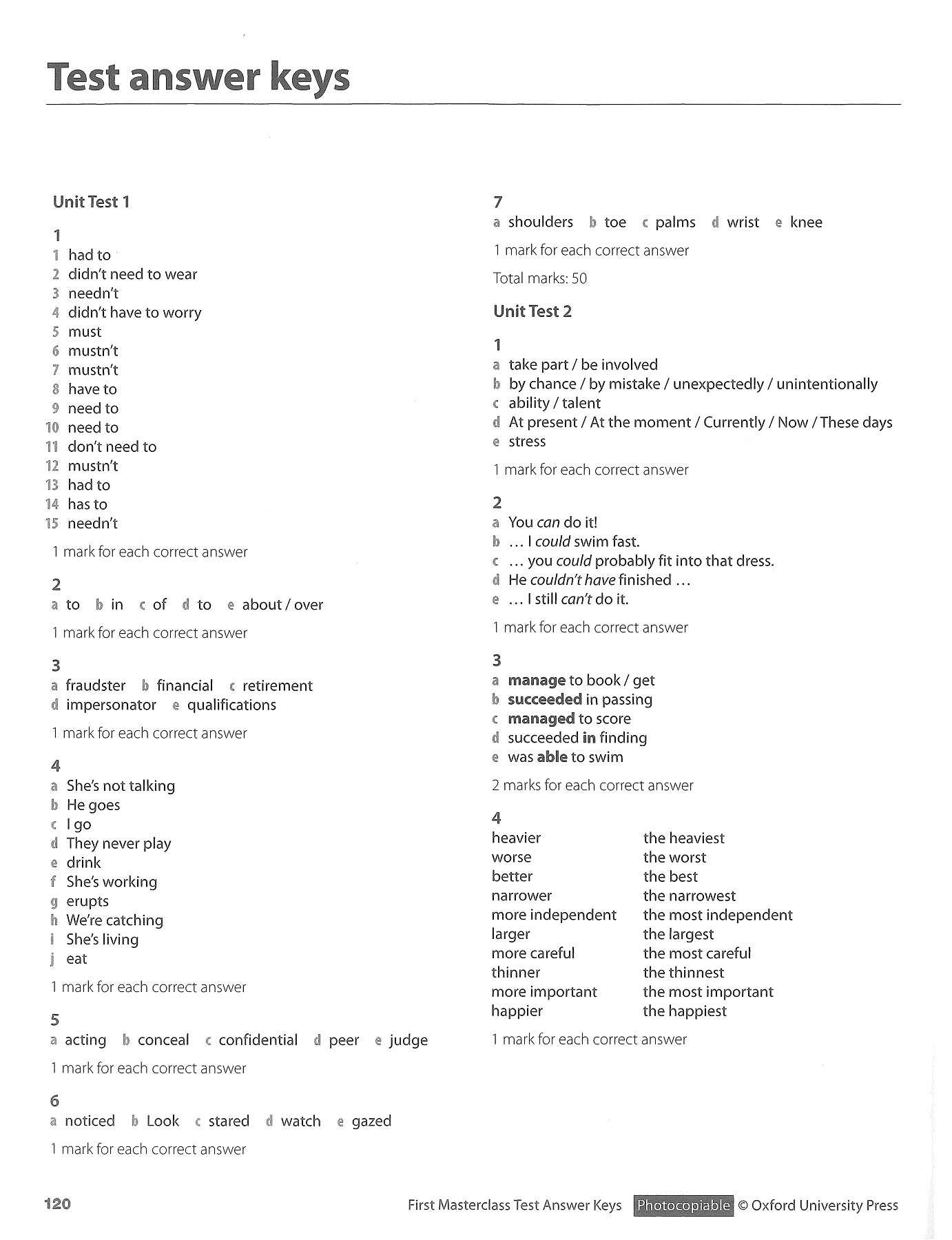 adams masterclass exam answers