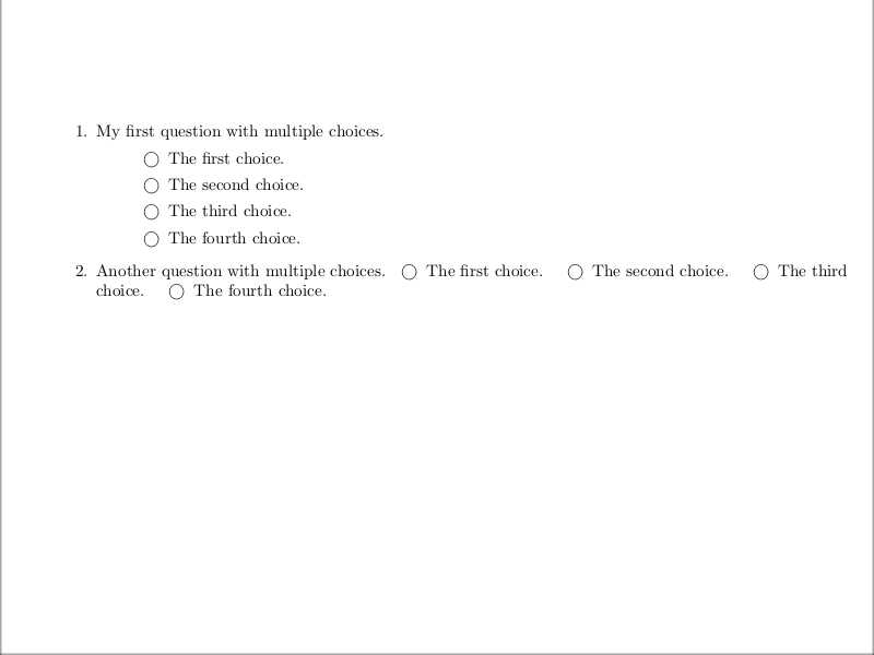 latex exam answers