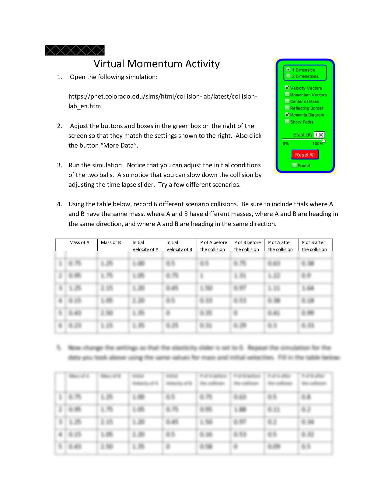 phet collision lab answers