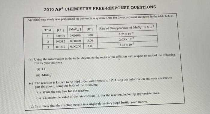 ap chemistry 1999 free response answers