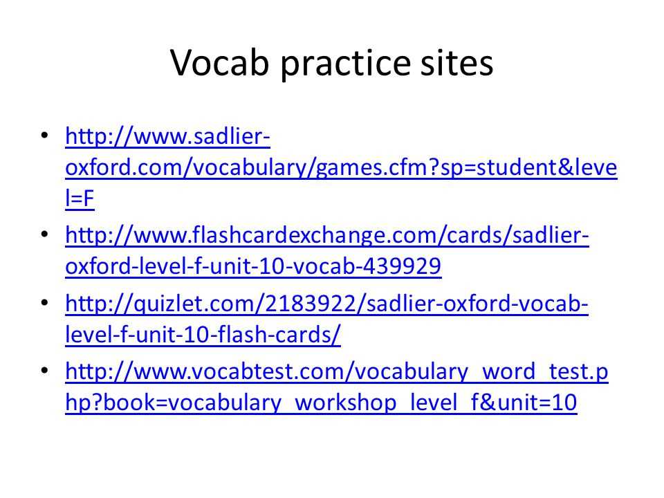 vocab level f unit 10 answers