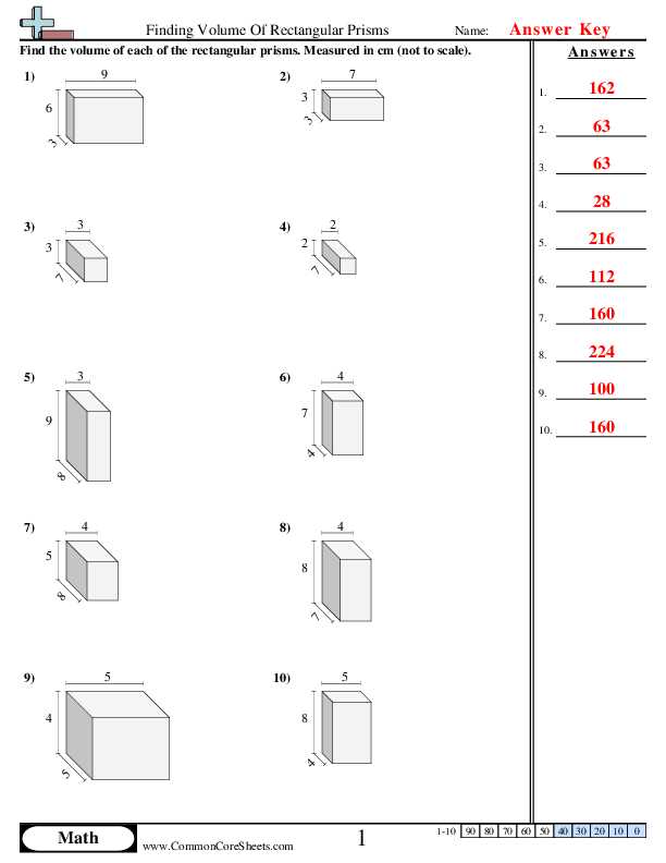 volume review worksheet answers