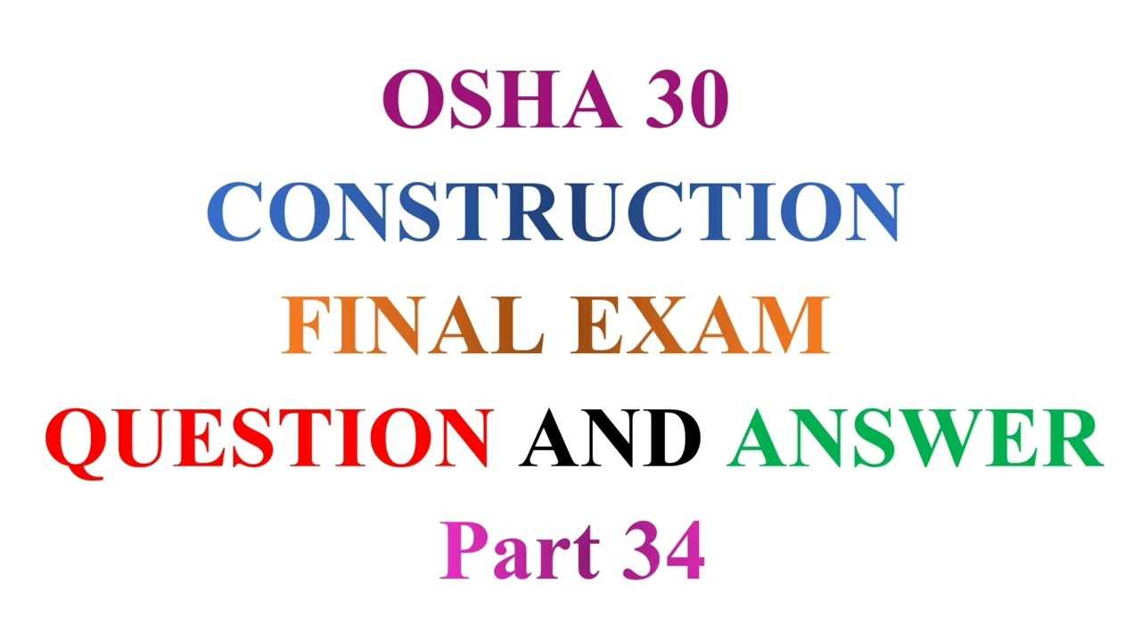 osha 30 construction final exam answer key