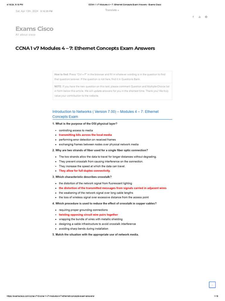 ccna 1 v7 final exam answers