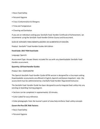 food handler certification exam answers