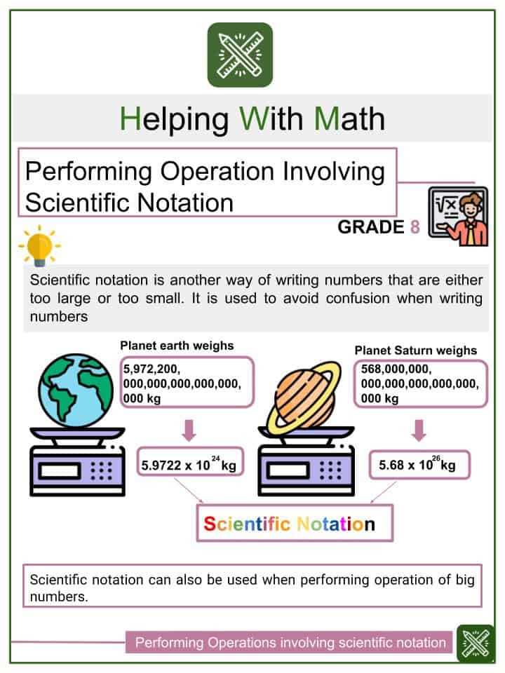 operations with scientific notation answer key