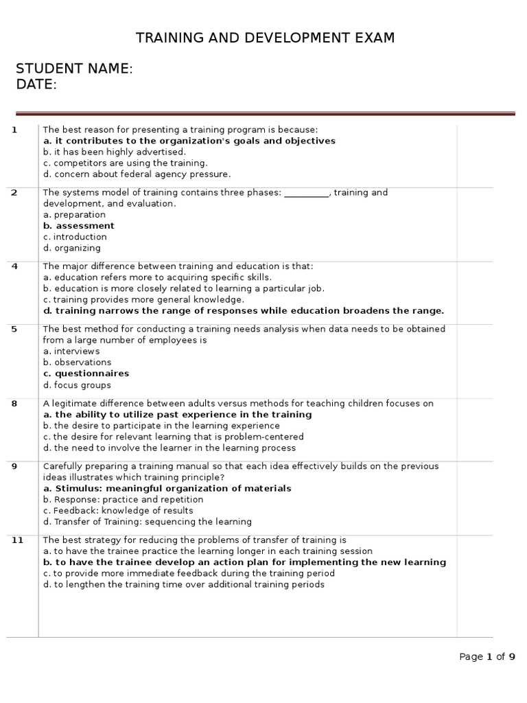 it job exam questions and answers