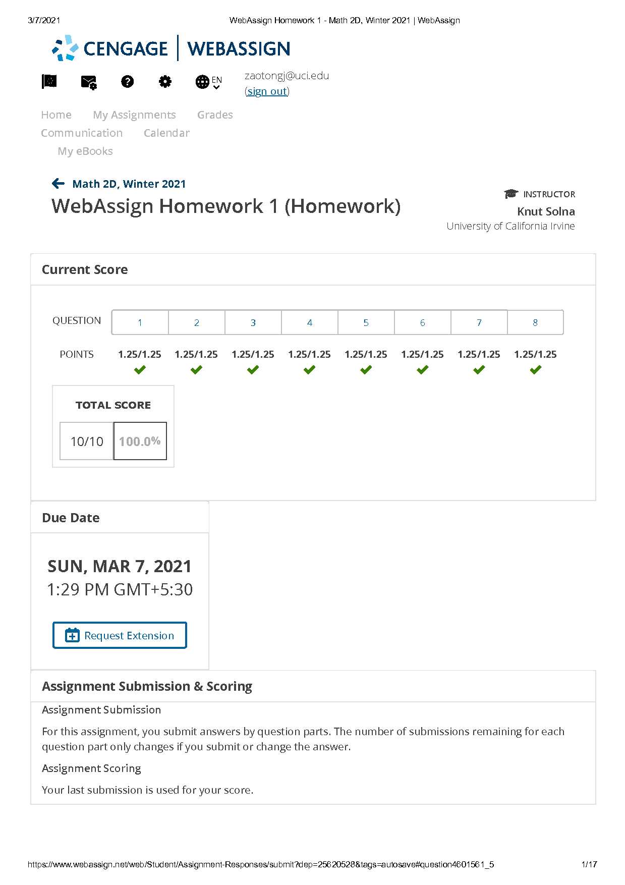 webassign answers algebra