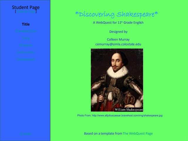 webquest shakespeare answers