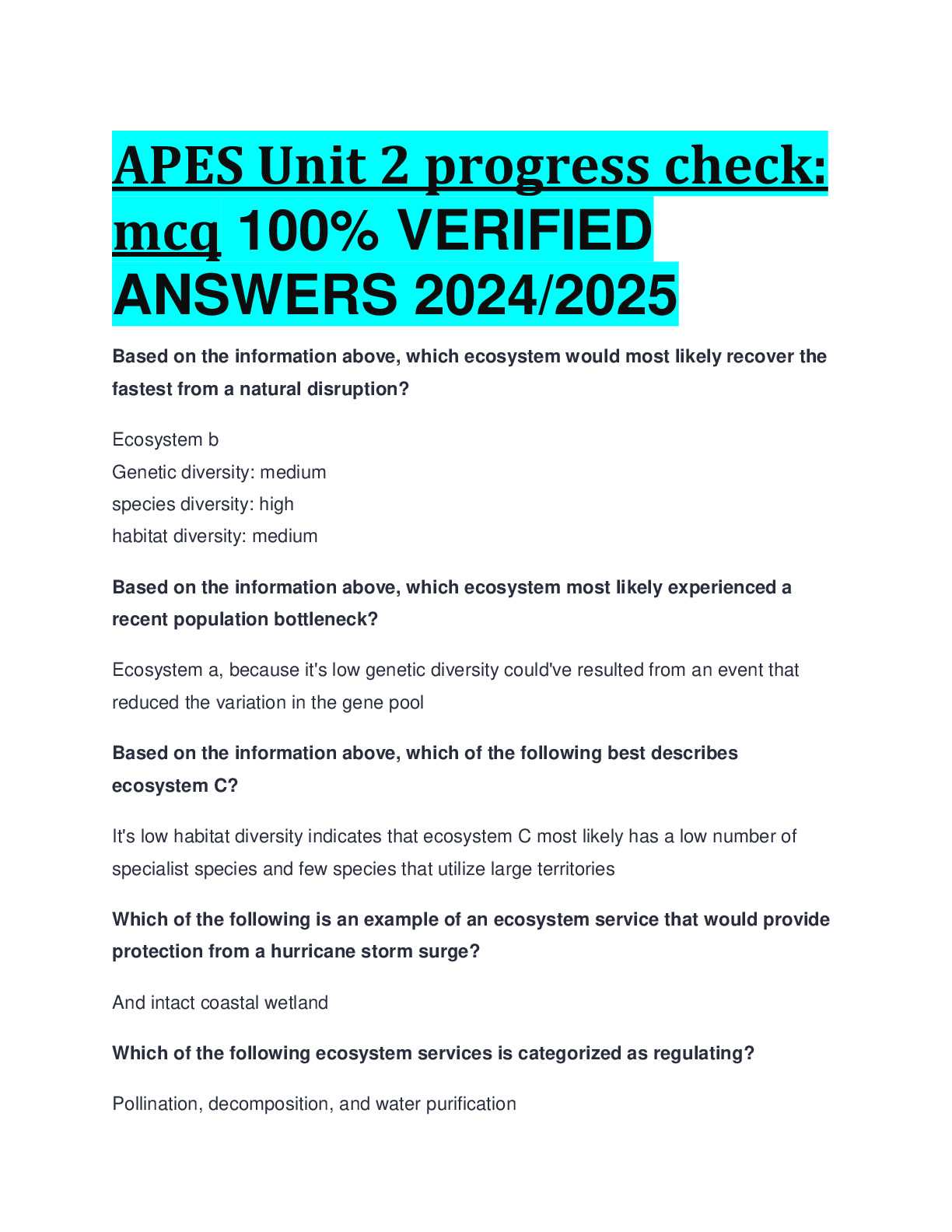 unit 3 populations apes exam review answers